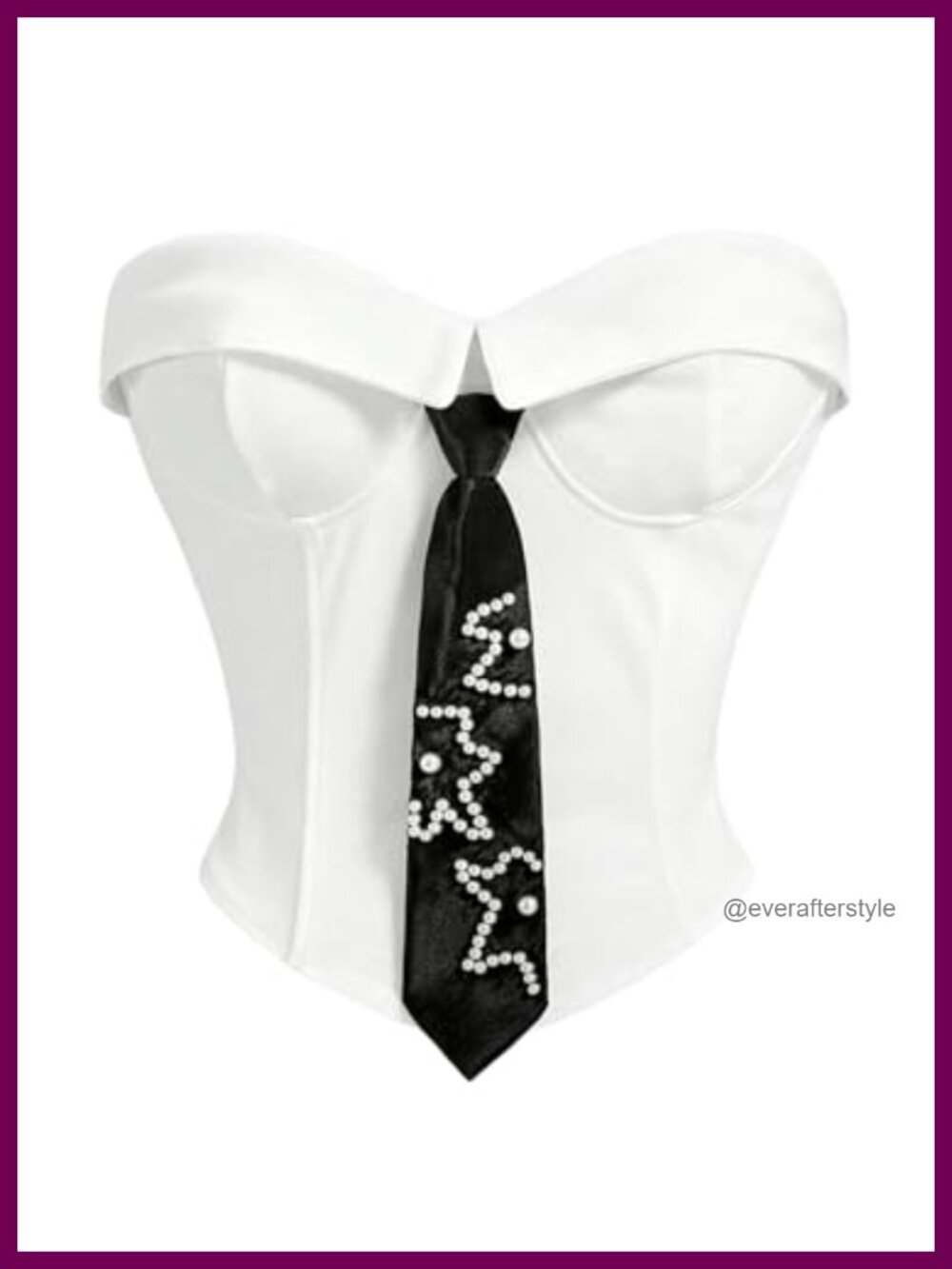 Beaded Strapless Corset Tie Y2K Crop Tube Top Going Out Party Top
